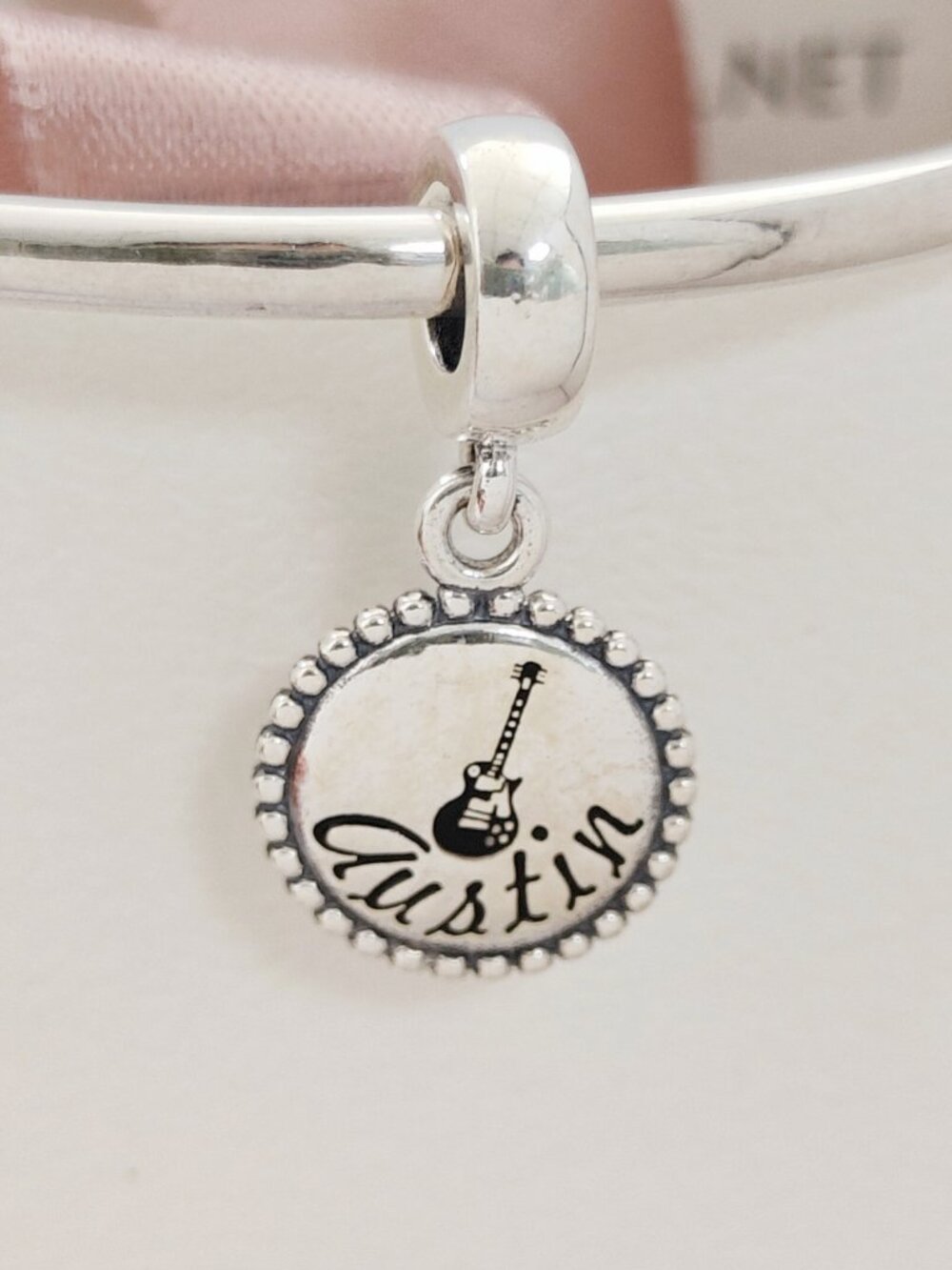 Pandora Austin Guitar Music City Exclusive Dangle Charm S925 Silver Pendant